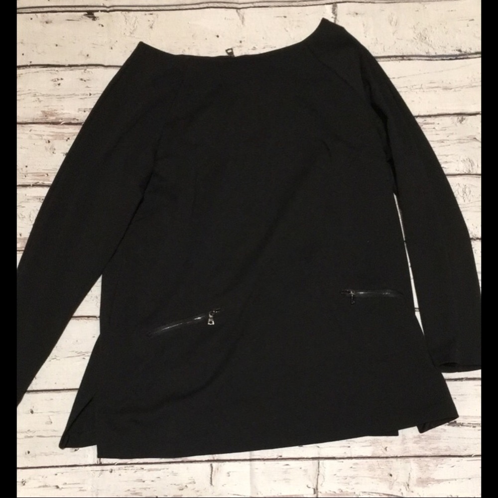 Ellen Tracy 3/4 Structured Dress Shirt w/ Zippers